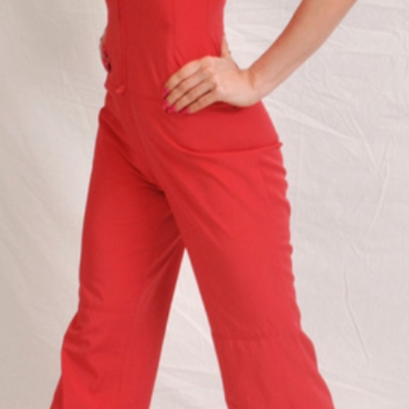 BEBE Vintage retro jumpsuit with belt (not shown) - Picture 4 of 7